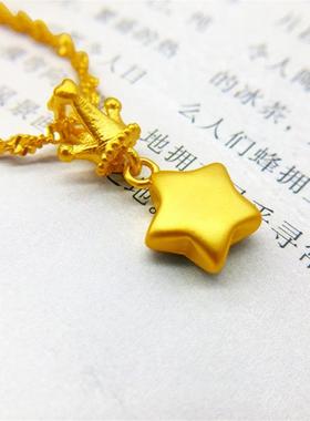 真金色转运珠锁骨链百搭项链女款