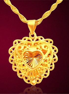 越南沙金吊坠女款黄金色项链女