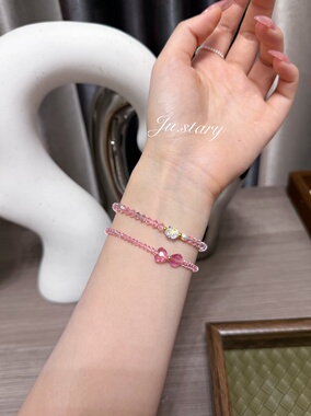 原创施华洛简约百搭四叶草弹力绳手链