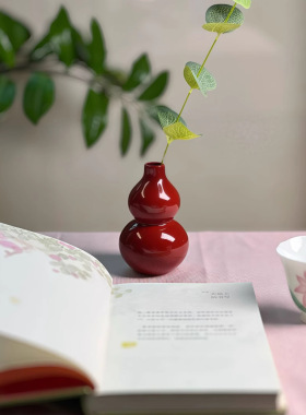 陶瓷葫芦小花瓶家居茶室装饰品