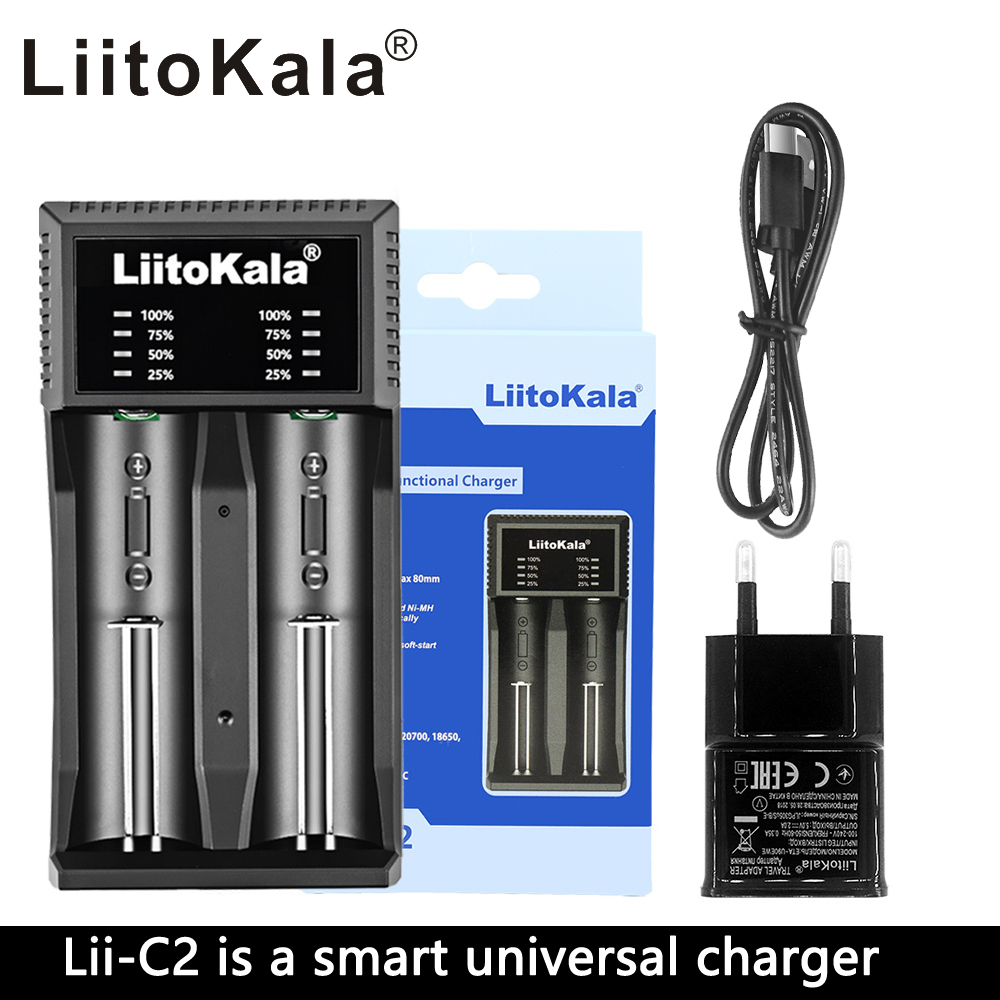 跨境专供  lii-C2 21700 18650 26650 16340 14500 充电器+5V2A - 图0