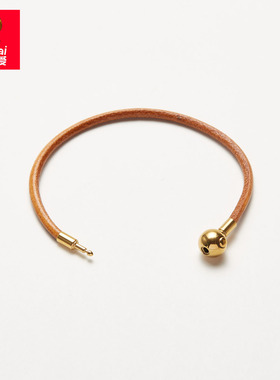 可可爱球体扣原色牛皮绳可穿饰品转运珠DIY男女款