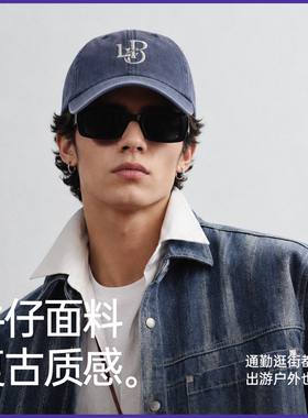 复古水洗软顶字母刺绣棒球帽男女