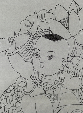 手工DIY年画线稿儿童传统体验
