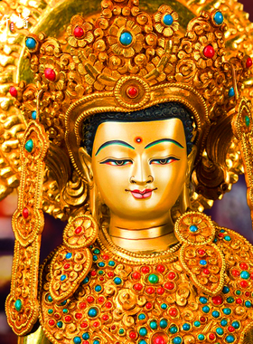 全鎏金精工桌面铜摆件