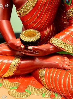 欧斯特彩绘《阿弥陀佛》室内家用精工铜雕《阿弥托佛》铜像摆件