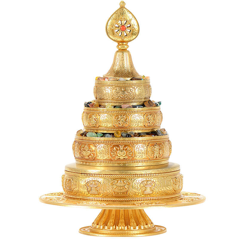 欧斯特 曼扎盘 佛具用品曼茶罗修盘八吉祥铜鎏金光面曼达盘带托盘,淘宝优惠券,粉丝福利购,淘宝优惠卷