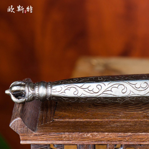 欧斯特尼泊尔铜雕花独股金刚宝橛佛具用品居家供具五股金刚宝杵 - 图2
