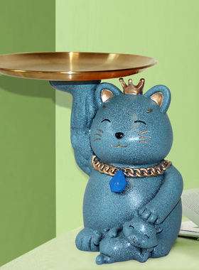 入户招财摆件创意玄关钥匙收纳盒