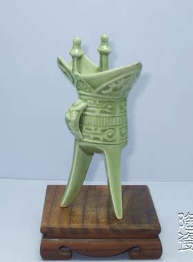 酒杯陶瓷加官进爵仿古风摆件