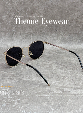 港风复古老钱风墨镜金属圆框
