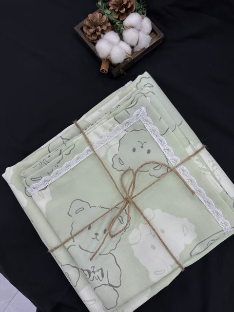 Zicheng Home Pure Cotton Thickened Old Coarse Clothing Bed Sheet Cotton Cool Mat Clothing Bed Sheet Pillowcase Three-piece Set 2025 New Style