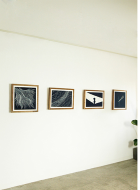 驻色手工植物蓝染蜡染装饰画挂画