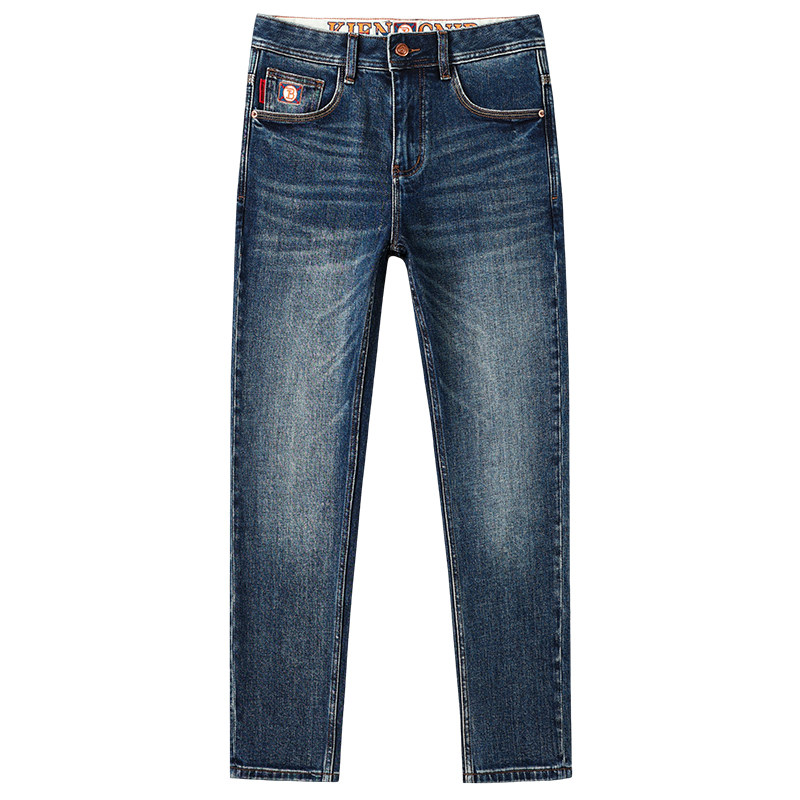 复古水洗蓝牛仔裤男九分裤弹力厚款高端丹宁秋冬美式商务休闲长裤,淘宝优惠券,粉丝福利购,淘宝优惠卷