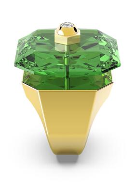 Swarovski施华洛世奇Numina鸡尾酒戒指绿色八角切割锆石指环
