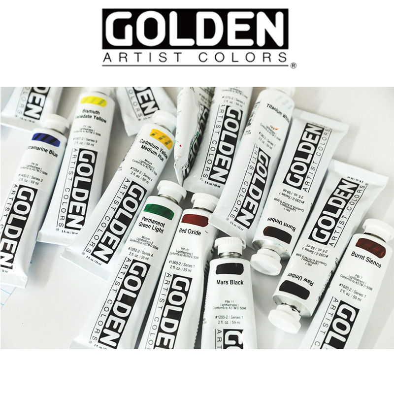 美国GOLDEN Acrylic高登丙烯颜料HB厚重型亚克力颜色艺术家级59ml