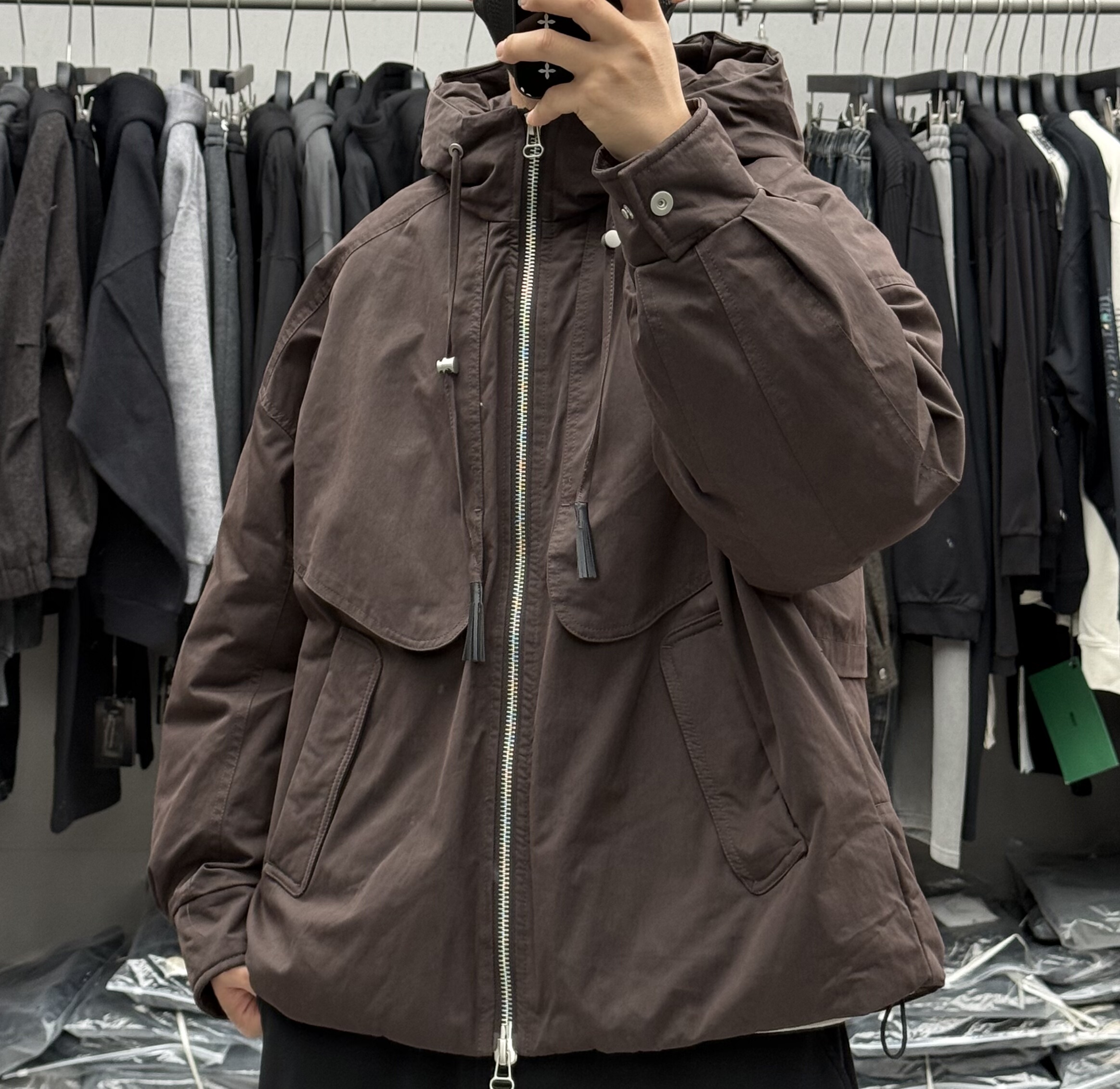 日系潮牌工装大口袋连帽羽绒服男冬季户外宽松保暖通勤冲锋衣外套,淘宝优惠券,粉丝福利购,淘宝优惠卷