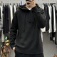 High-end lazy style half-cardigan hooded sweater for men in autumn and winter Korean style old money style loose casual sweater jacket