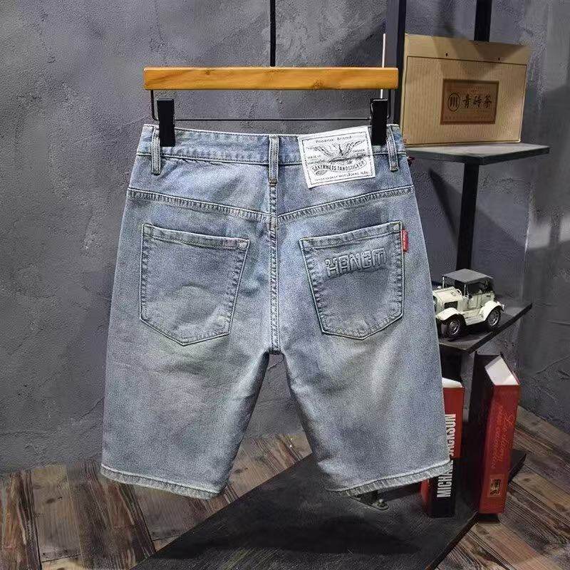 真唯诗冰丝牛仔短裤男士2025新款宽松直筒五分裤夏季休闲男中裤子,淘宝优惠券,粉丝福利购,淘宝优惠卷