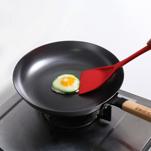 CHEFWAY加厚无涂层不生锈铸铁平底不粘煎锅煎牛排电磁炉通用28cm - 图0
