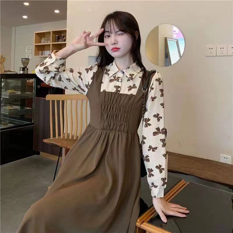 【特惠秒杀】A5秋冬新款长袖连衣裙收腰甜