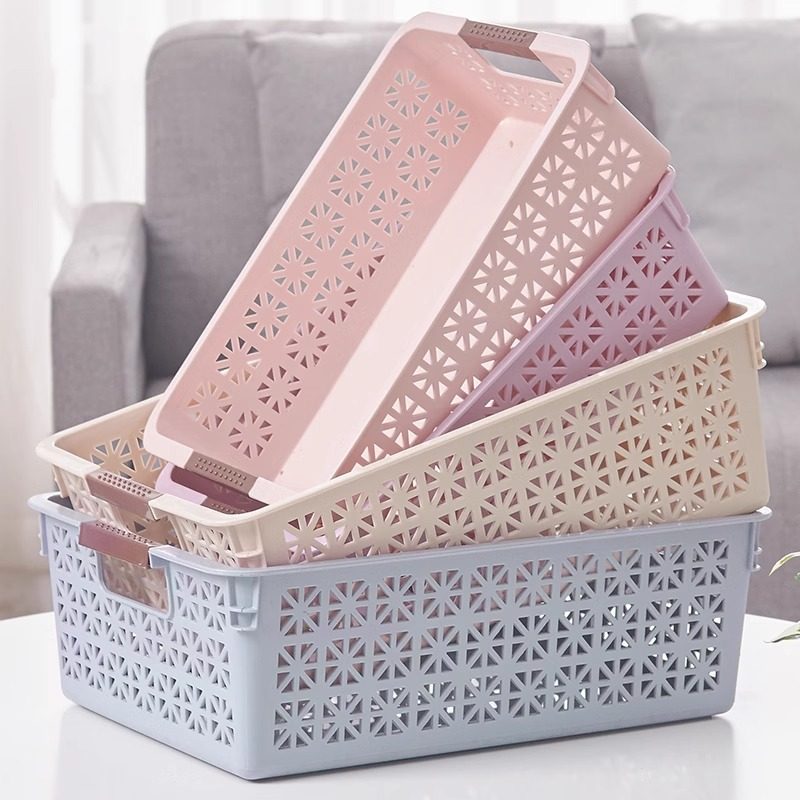 塑料收纳框篮厨房收纳筐桌面文件筐长方形收纳盒浴室整理储物篮子,淘宝优惠券,粉丝福利购,淘宝优惠卷