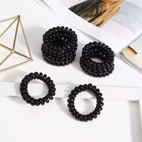Phone cord hair band for women, simple hair accessories, phone circle, seamless headband, rubber band, black thin hair band, internet celebrity hair band