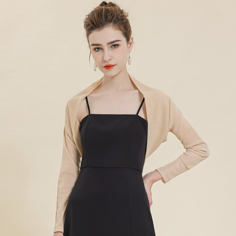 小披肩外搭夏配裙子吊带黑防晒罩衫 olnvcx短外套