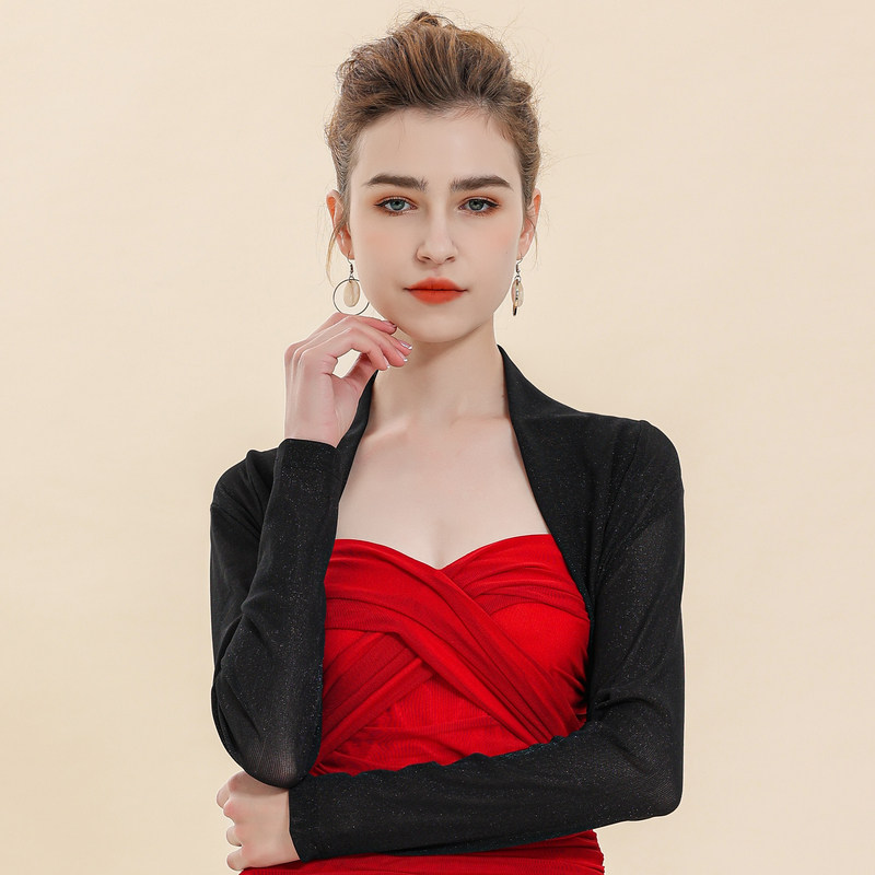 小披肩外搭夏配裙子吊带黑防晒罩衫 olnvcx短外套