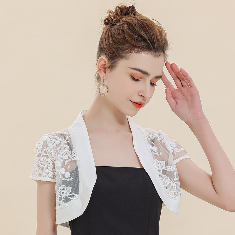 蕾丝小披肩短款2023春夏新吊带裙子 olnvcx短外套