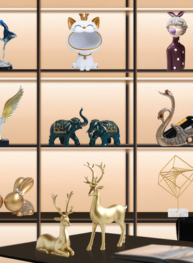 创意酒柜摆件家居客厅电视柜软装饰品北欧轻奢Q现代简约工艺品摆