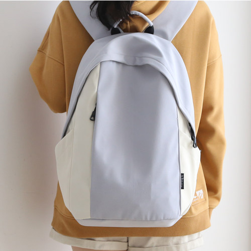 NR轻便大容量双肩包女撞色书包初中女生大学生男休闲旅行双肩背包 - 图3