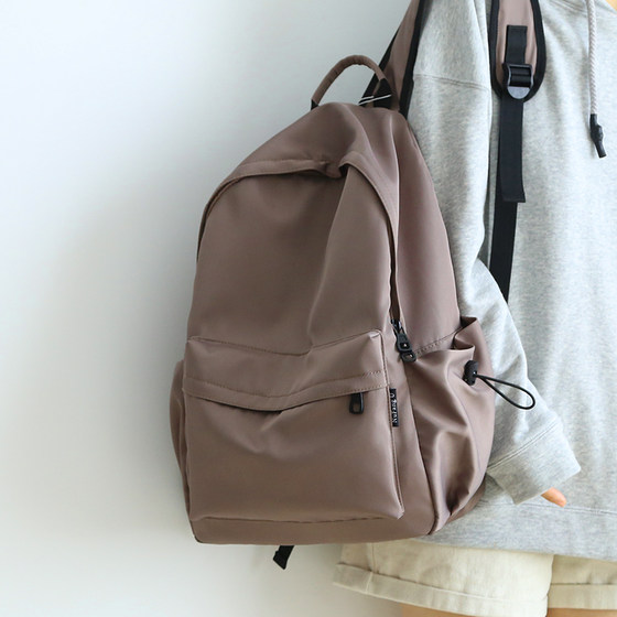 School bag solid color large and small backpack travel backpack