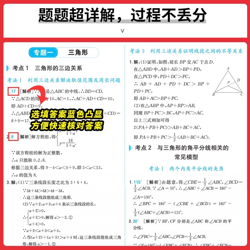 2024一本七年级数学压轴题初中数学题型专项训练 初一初二初三中考计算题满分训练七八年级九年级人教版北师大上册下册教辅资料书 - 图3