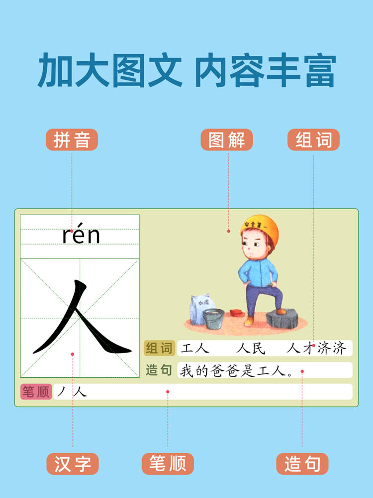 识字书幼儿认字识字大王3000字幼儿园儿童大班学前班宝宝早教启蒙教材全套幼小衔接一年级看图识字书籍象形识字卡片 - 图2