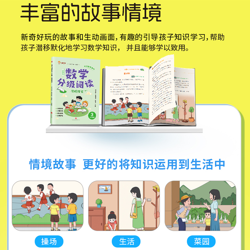 抖音同款】2024版小晨同学数学分级阅读全4册情境课堂趣味学习+巩固提高一二三四五六年级123456年级同步专项训练数学思维拓展训练