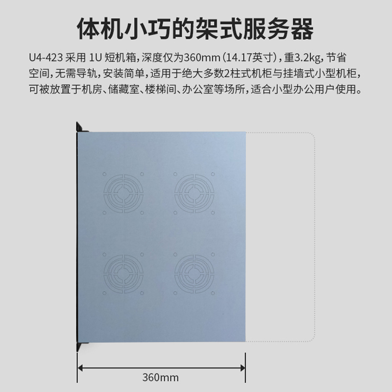 现货包顺丰TerraMaster铁威马U4-423企业网络存储四盘位四核双2.5G网口8G内存(可扩展32G)短机箱机架式服务器 - 图1