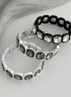 方形镶钻奥地利水晶开口手镯