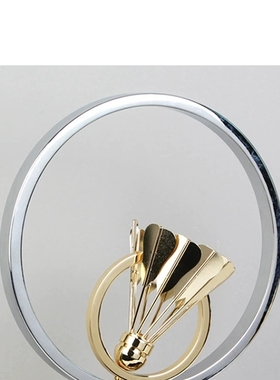 现代艺术羽毛球拍奖杯水晶摆件