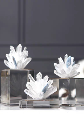 紫水晶石花摆件客厅玄关装饰品