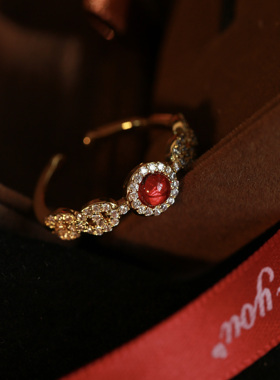 复古宫廷风红宝石戒指