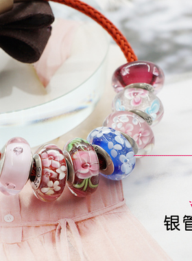 搭配手绳3毫米硅胶管琉璃珠硬金配珠 搭配黄金皮绳钢丝绳手绳串珠