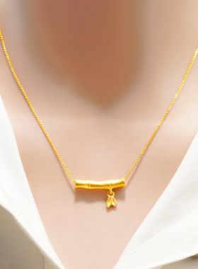 古法传承串珠手链实心手串磨砂款竹节挂件吊坠项链时尚女士饰品