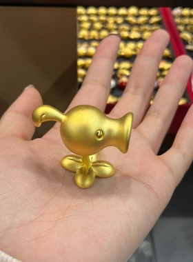 黄金色植物大战僵尸豌豆摆件复古