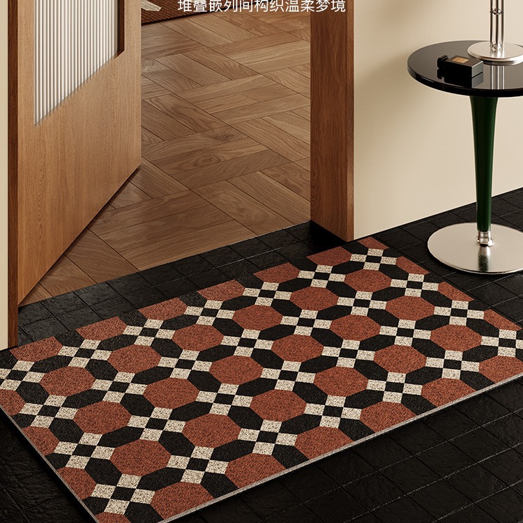 美式复古入户地垫门口耐脏可裁剪进门防滑垫玄关刮泥蹭土丝圈地垫 - 图0