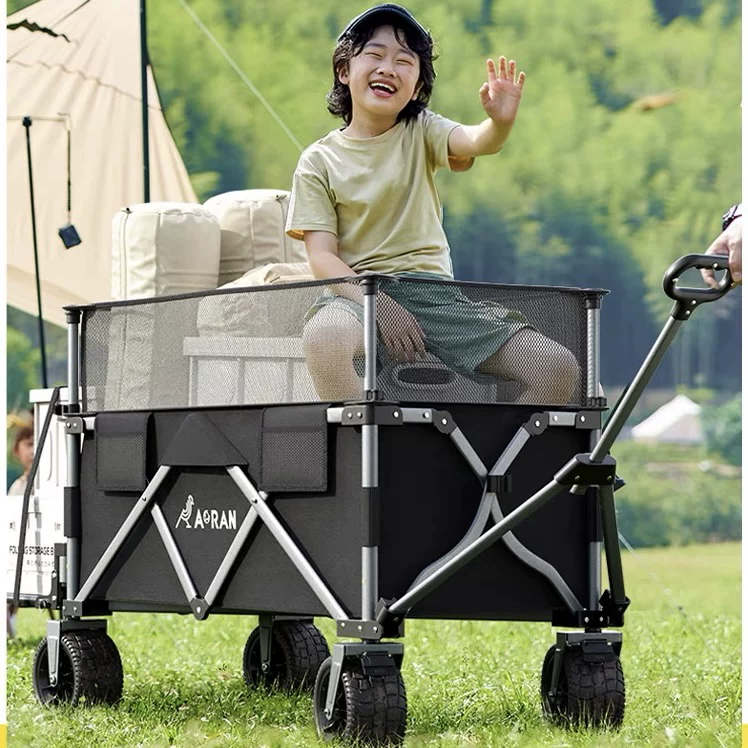Foldable cart for camping, travel trailer, restaurant car, suitcase