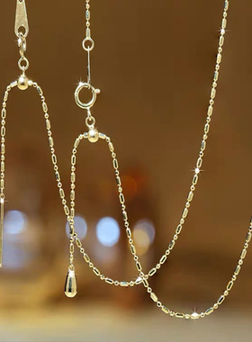 纯银镀14k金项链INS风针式万能链