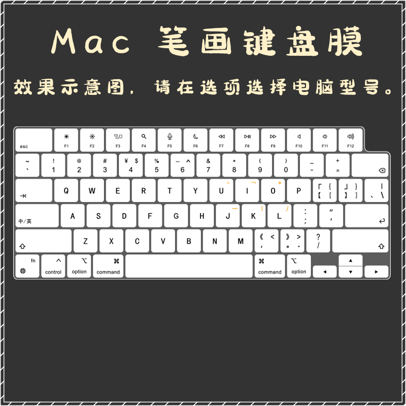 苹果电脑14寸macbook Air13 M2笔画键盘膜Mac保护膜pro16 M1笔记本适用于macbookpro13.3透明MBP A2442 A2338-图1