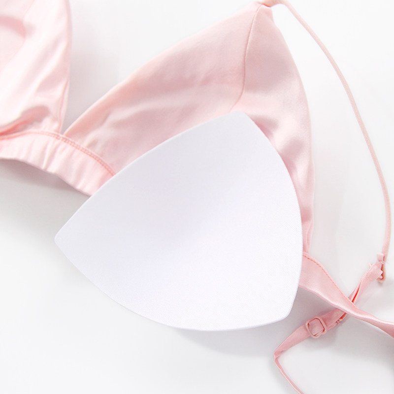 蚕丝真丝小胸法式三角杯超薄性感 查米文胸