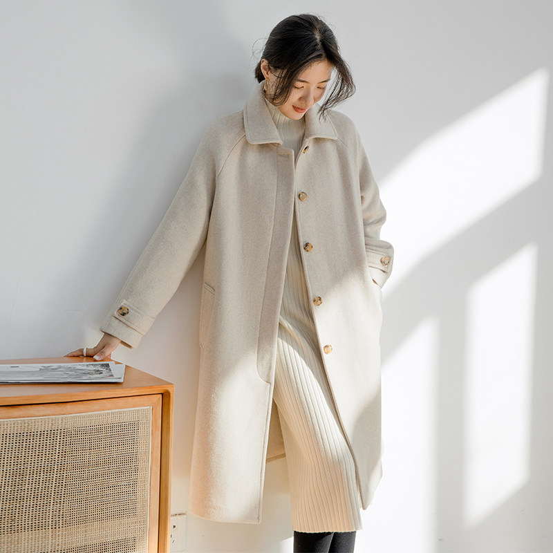 毛呢外套中长款韩版冬季2021年新款 素典毛呢外套